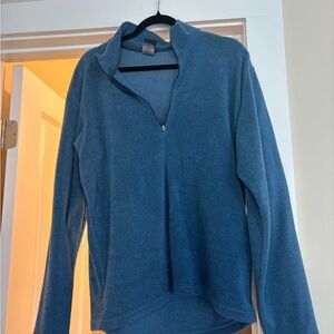 Blue Quarter-Zip Fleece Pullover